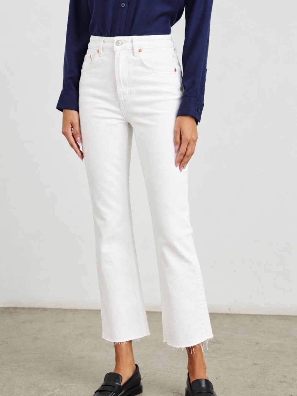 Rails The Sunset Crop High Rise Flare Jeans White Size 25